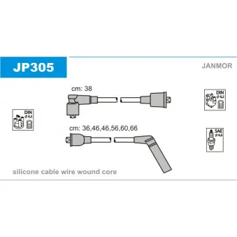 JANMOR JP305 - Kit de câbles d'allumage