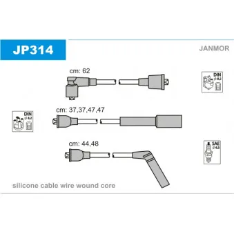 Kit de câbles d'allumage JANMOR JP314