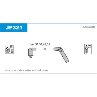 JANMOR JP321 - Kit de câbles d'allumage