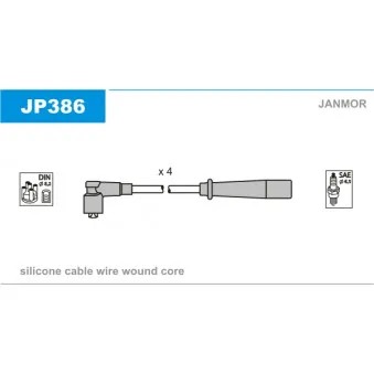 JANMOR JP386 - Kit de câbles d'allumage