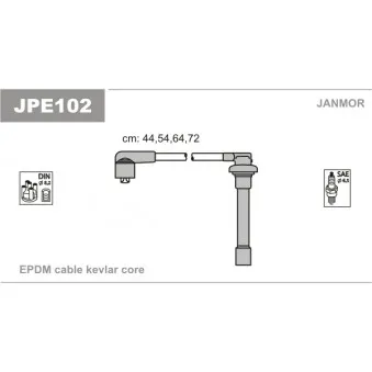 JANMOR JPE102 - Kit de câbles d'allumage