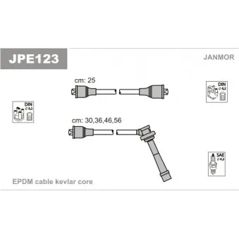 JANMOR JPE123 - Kit de câbles d'allumage