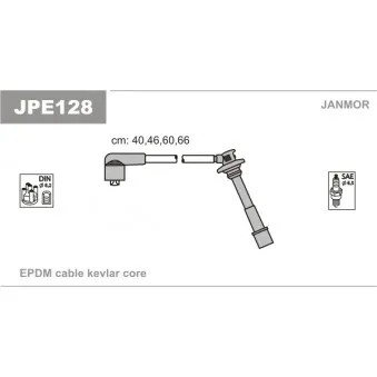 JANMOR JPE128 - Kit de câbles d'allumage