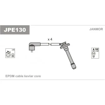 JANMOR JPE130 - Kit de câbles d'allumage