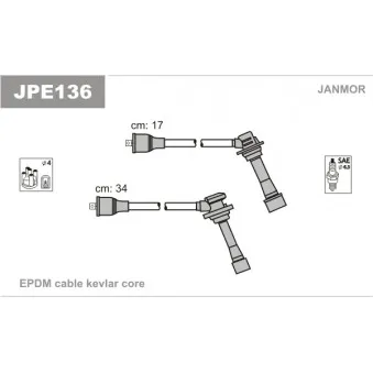 Kit de câbles d'allumage JANMOR OEM 0K01316160A