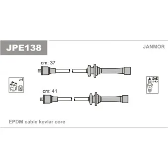 JANMOR JPE138 - Kit de câbles d'allumage