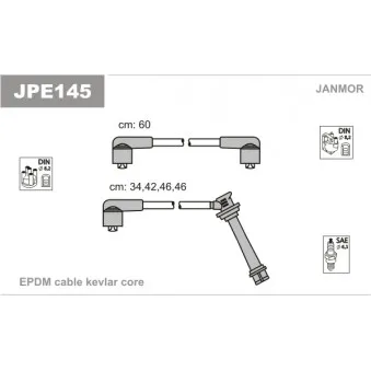 JANMOR JPE145 - Kit de câbles d'allumage