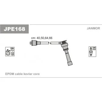 JANMOR JPE168 - Kit de câbles d'allumage