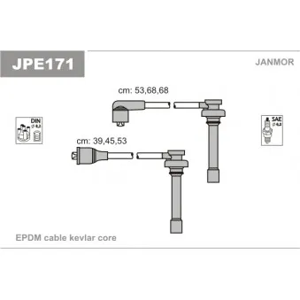 JANMOR JPE171 - Kit de câbles d'allumage