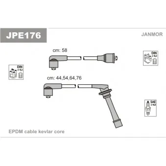 JANMOR JPE176 - Kit de câbles d'allumage