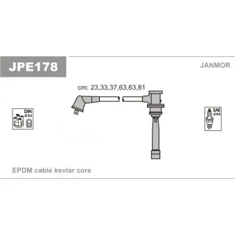 JANMOR JPE178 - Kit de câbles d'allumage