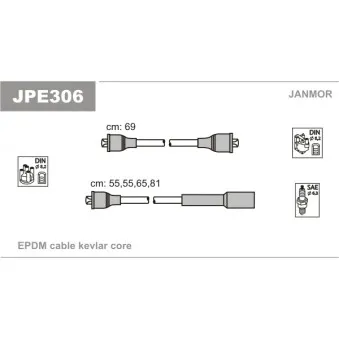 JANMOR JPE306 - Kit de câbles d'allumage