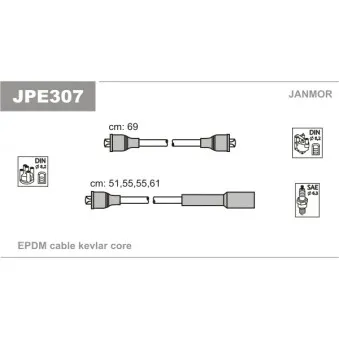 JANMOR JPE307 - Kit de câbles d'allumage