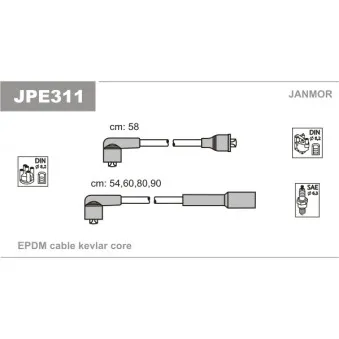 JANMOR JPE311 - Kit de câbles d'allumage