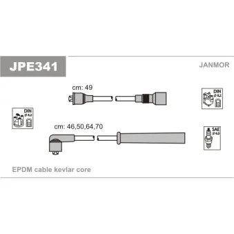 JANMOR JPE341 - Kit de câbles d'allumage