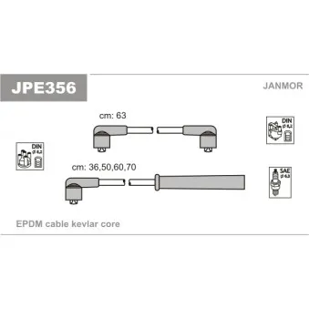 JANMOR JPE356 - Kit de câbles d'allumage