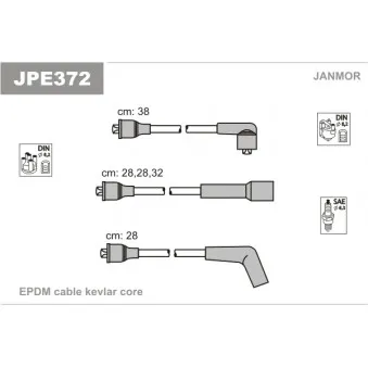 JANMOR JPE372 - Kit de câbles d'allumage