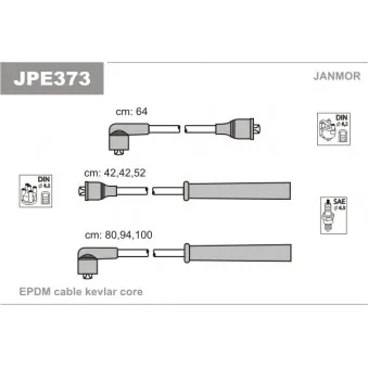 JANMOR JPE373 - Kit de câbles d'allumage