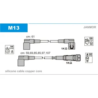 JANMOR M13 - Kit de câbles d'allumage