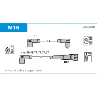 JANMOR M15 - Kit de câbles d'allumage