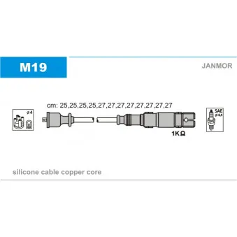 JANMOR M19 - Kit de câbles d'allumage