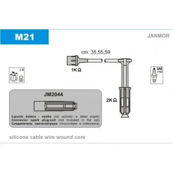JANMOR M21 - Kit de câbles d'allumage