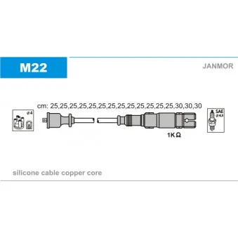 JANMOR M22 - Kit de câbles d'allumage