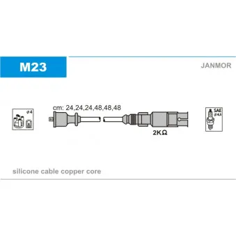 JANMOR M23 - Kit de câbles d'allumage