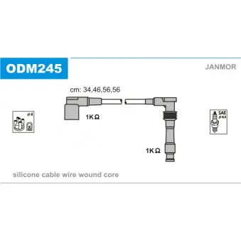 Kit de câbles d'allumage JANMOR ODM245