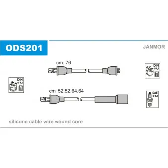 Kit de câbles d'allumage JANMOR ODS201