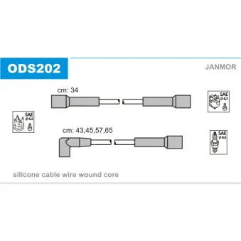 JANMOR ODS202 - Kit de câbles d'allumage