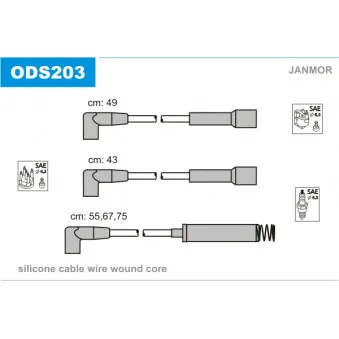 Kit de câbles d'allumage JANMOR ODS203
