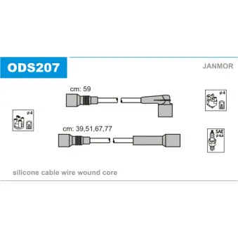 Kit de câbles d'allumage JANMOR OEM 1612492