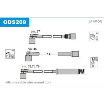 Kit de câbles d'allumage JANMOR ODS209