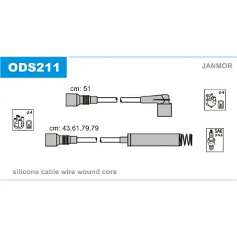 JANMOR ODS211 - Kit de câbles d'allumage