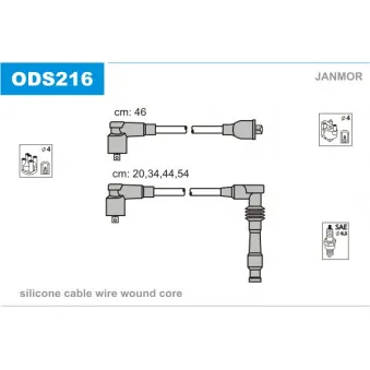 JANMOR ODS216 - Kit de câbles d'allumage
