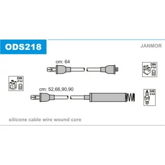 JANMOR ODS218 - Kit de câbles d'allumage