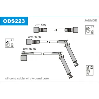 Kit de câbles d'allumage JANMOR ODS223