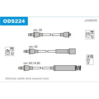 JANMOR ODS224 - Kit de câbles d'allumage