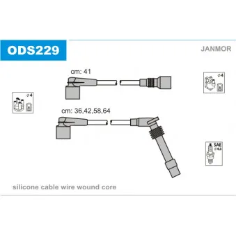 Kit de câbles d'allumage JANMOR ODS229