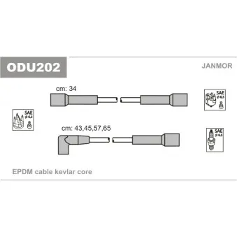 JANMOR ODU202 - Kit de câbles d'allumage
