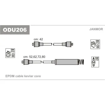 JANMOR ODU206 - Kit de câbles d'allumage