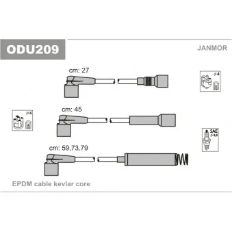 JANMOR ODU209 - Kit de câbles d'allumage