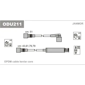 Kit de câbles d'allumage JANMOR OEM 90442063