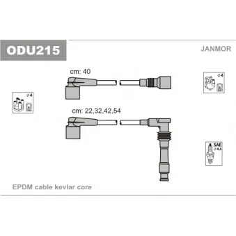 JANMOR ODU215 - Kit de câbles d'allumage