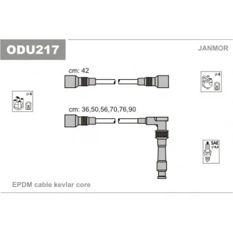Kit de câbles d'allumage JANMOR OEM 90466281