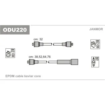 JANMOR ODU220 - Kit de câbles d'allumage