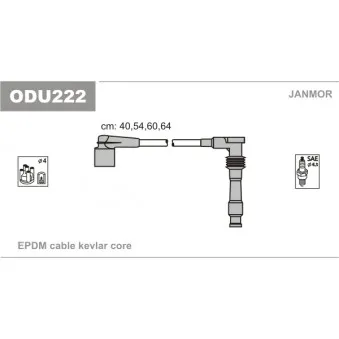 JANMOR ODU222 - Kit de câbles d'allumage