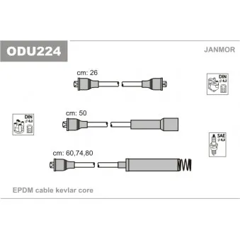 JANMOR ODU224 - Kit de câbles d'allumage