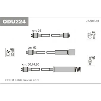 Kit de câbles d'allumage JANMOR OEM 90349319